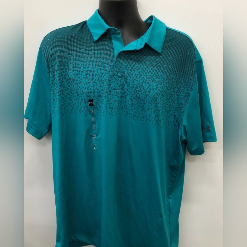 NWT Under Armour Men's Blue Black Polo Shirt Size XL MSRP $59.99